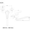 Mereo, Baterie pentru chiuvetă de perete, liliac, cu braț plat curbat 180 mm, crom, MER-CBEE301A05