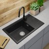Gamma Advance 8050, chiuvetă granit cu 1 compartiment 800x500x210 mm, negru cu pete, GMA-ZLE000147