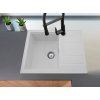 Gamma Modern 6550, chiuvetă din granit cu 1 vas 650x500x210 mm cu scurgere scurtă, alb, GMA-ZLE000094