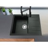 Gamma Modern 6550, chiuvetă din granit cu 1 vas 650x500x210 mm cu scurgere scurtă, neagră cu puncte aurii, GMA-ZLE000093