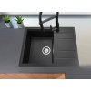Gamma Modern 6550, chiuvetă din granit cu 1 vas, 650x500x210 mm, cu scurgere scurtă, pete negre, GMA-ZLE000090