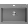 Mexen Elix, chiuvetă granit cu 1 vas 700 x 500 mm, gri, sifon crom, 6526701005-71
