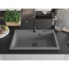Mexen Elix, chiuvetă granit cu 1 vas 800 x 500 mm, gri, sifon negru, 6527801005-71-B