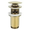 Accesorii Laveo, dop de scurgere tip ClickClack cu preaplin, auriu lucios, LAV-CKK_G2R3