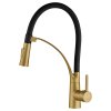 Kuchinox Olor, baterie pentru chiuvetă înaltă cu braț elastic, negru-auriu mat, LAV-BKR_G78D