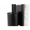 Erga Paulo, suport pentru hârtie igienică cu perie de toaletă și dozator, negru mat, ERG-YKA-P.PAULO-BLK
