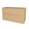 Mereo, Mereo Mailo, mobilier baie 121 cm, mâner cromat, Multidecor, Stejar uleiat, MER-CN593SDUO1