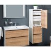 Mobilier baie Mereo, Mereo Opto 125 cm înălțime, deschidere pe dreapta, Multidecor, Stejar patinat, MER-CN995PDUP1