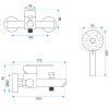 Rea Ontario, robinet pentru cadă cu set de duș manual, titan, REA-B5515