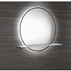 Sapho, oglindă SHARON cu iluminare LED Ø 80cm cu raft, negru mat, 31255CI-01