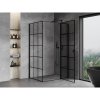 Mexen, Cabină de duș Mexen Mist T cu balamale pe dreapta 70 x 100 cm, grilă neagră - 8A4T-070-100-70-77-P