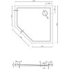 Cădiță de duș îngustă Mexen Flow Slim, pentagonală, 100 x 100 cm, alb lucios, 46P101010