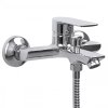 Baterie cadă Erga Hary, montată pe perete cu set de duș manual, cromată, ERG-YKA-BW.HARY-CHR