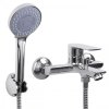 Baterie cadă Erga Hary, montată pe perete cu set de duș manual, cromată, ERG-YKA-BW.HARY-CHR