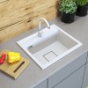Chiuvetă Gamma Quadro 5850, granit cu 1 compartiment 580x495x220 mm, albă, GMA-ZLE000234