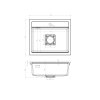 Chiuvetă Gamma Quadro 5850, granit cu 1 compartiment 580x495x220 mm, neagră, GMA-ZLE000229