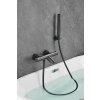 Gamma Roy, baterie termostatică pentru cadă cu set de duș manual, negru mat, GMA-BRYPWT-BK