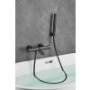Gamma Roy, baterie termostatică pentru cadă cu set de duș manual, negru mat, GMA-BRYPWT-BK