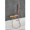 Gamma Roy, baterie termostatică pentru cadă cu set de duș manual, auriu mat, GMA-BRYPWT-BGD