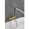 Gamma Roy, baterie termostatică pentru cadă cu set de duș manual, auriu mat, GMA-BRYPWT-BGD