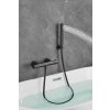 Gamma, baterie termostatică de duș cu montare pe perete și set de duș manual, negru mat, GMA-BRYPNT-BK