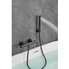 Gamma, baterie termostatică de duș cu montare pe perete și set de duș manual, negru mat, GMA-BRYPNT-BK