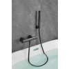 Gamma, baterie termostatică de duș cu montare pe perete și set de duș manual, negru mat, GMA-BRYPNT-BK