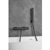 Gamma, baterie termostatică de duș cu montare pe perete și set de duș manual, negru mat, GMA-BRYPNT-BK