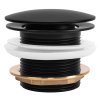 Dop de scurgere universal pentru cadă Rea, tip Click-Clack 6cm, fără preaplin, negru mat, REA-W2014