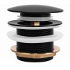 Dop de scurgere universal pentru cadă Rea, tip Click-Clack 6cm, fără preaplin, negru mat, REA-W2014
