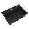 Chiuvetă Gamma Quadro 7050, granit cu 1 compartiment 700x500x220 mm, negru pătat, GMA-ZLE000238
