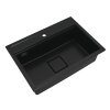 Gamma Quadro 7050, chiuvetă din granit cu 1 compartiment 700x500x220 mm, negru-auriu, GMA-ZLE000239