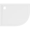 Mexen Flow, cădiță de duș asimetrică, slim, cu un sfert de cerc, stânga 100 x 90 cm, alb lucios, 46Q109010L