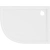 Mexen Flow, cădiță de duș asimetrică, slim, cu un sfert de cerc, dreapta 90 x 80 cm, alb lucios, 46Q108090R