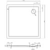 Mexen Flow, cădiță de duș pătrată subțire 110 x 110 cm, negru mat, 46S701111