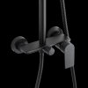 Invena Rikia, set de duș cu baterie cu 3 funcții, duș manual și duș fix, negru mat, INV-AU-24-B04-G
