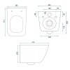 Rea Dexter, vas de toaletă suspendat fără margini Tornado 515x365x350 mm + capac WC duroplast, alb lucios, REA-C1278