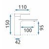 Rea Storm, baterie lavoar h-150, cupru mat, REA-B3001