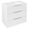 Sapho, Dulap lavoar CIRASA 79.8x75x46cm, 3 sertare, alb lucios, CR831-3030