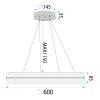 Toolight, lampă de tavan LED 60cm, 45W, 4000K, APP1768-CP, auriu, OSW-04344