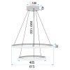 Toolight, Lampă suspendată LED 40/60cm, 61W, 3000K, LHJ007-CP2, auriu, OSW-60004