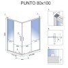 Rea, Cabină de duș REA PUNTO - neagră 80x100, KPL-K1017