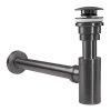 Rea, sifon pentru lavoar cu dop universal Click-Clack, grafit, REA-A1562