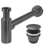 Rea, sifon pentru lavoar cu dop universal Click-Clack, grafit, REA-A1562