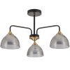 Toolight, lampă de tavan 3xE27, G084-3C, sticlă negru-auriu-gri, OSW-09701