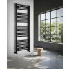 Aqualine, radiator DIRECT cu racord lateral 450x1320 mm, negru mat, ILR34B