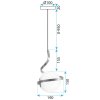 Lampă suspendată LED Toolight 1xE27, G020-CP, alb-auriu, OSW-04314