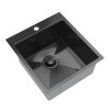 Chiuvetă Gamma, din oțel inoxidabil cu 1 compartiment, 450x500x210 mm, grafit, GMA-S4550-BK