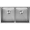 Chiuvetă Mexen Binox din oțel inoxidabil cu 2 compartimente, 800 x 450 mm, oțel periat, model fagure, 6421802000-01HC