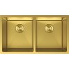 Chiuvetă Mexen Binox din oțel inoxidabil cu 2 compartimente, 800 x 450 mm, auriu periat, 6421802000-55